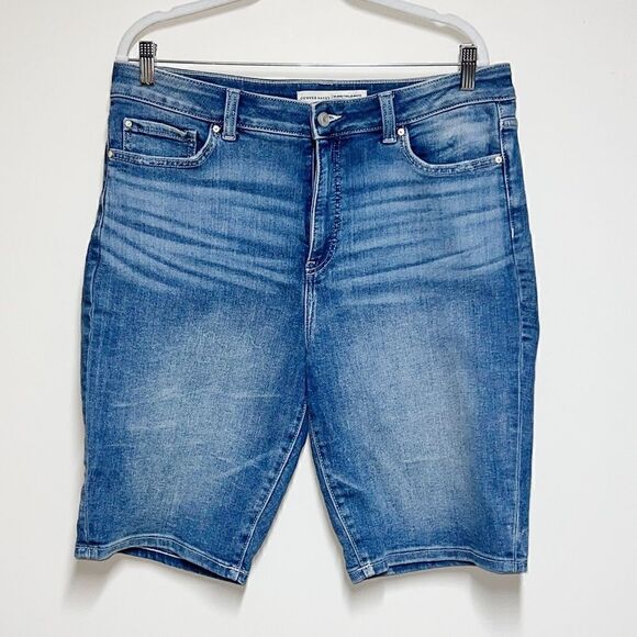 Denver Hayes High Rise Stretch Denim Bermuda Shirts Womens Sz 16 - Picture 1 of 6